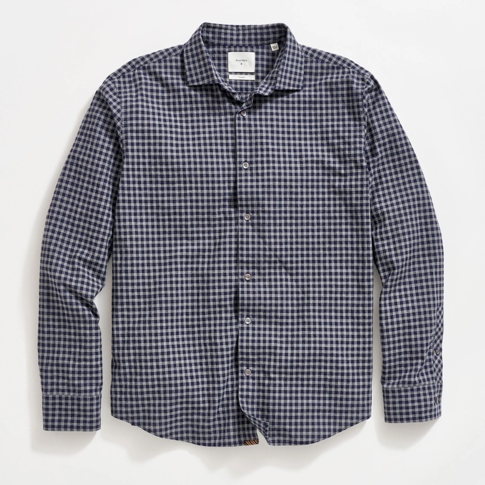 Billy Reid Plaid Check Hutcheson Sport Shirt, made of 100% size S